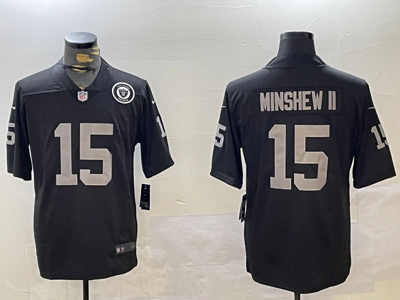 Men Oakland Raiders #15 Minshew ii Black 2024 Nike Limited NFL Jersey style 2->youth nfl jersey->Youth Jersey